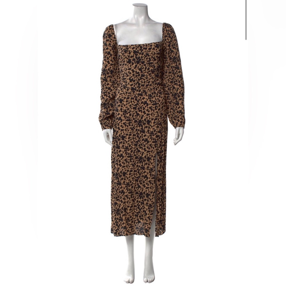 Reformation Animal Print Long Sleeve Dress
